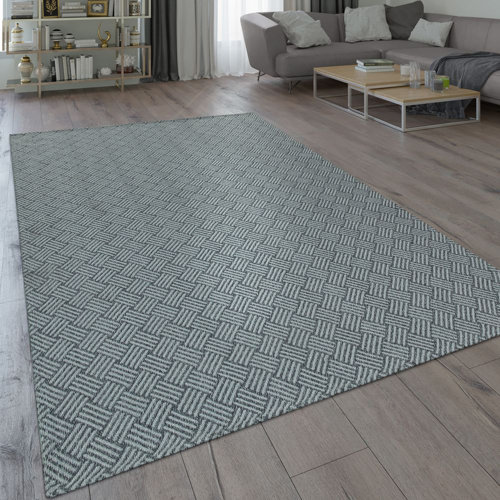 Hykkon Nowak Flatweave Grey/Blue Rug & Reviews Wayfair.co.uk